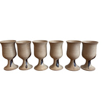 Set of Six 6 Hand Spun Ceramic Glasses