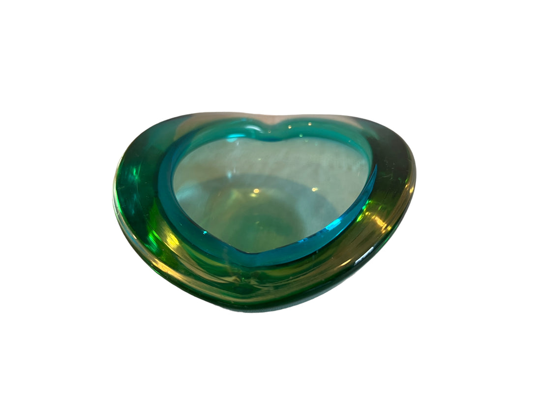 Murano Style Crystal Glass Ashtray Dish