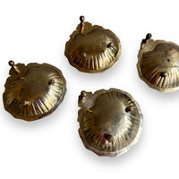 Vintage Scalloped Brass Trays with Snails and Nub feet India