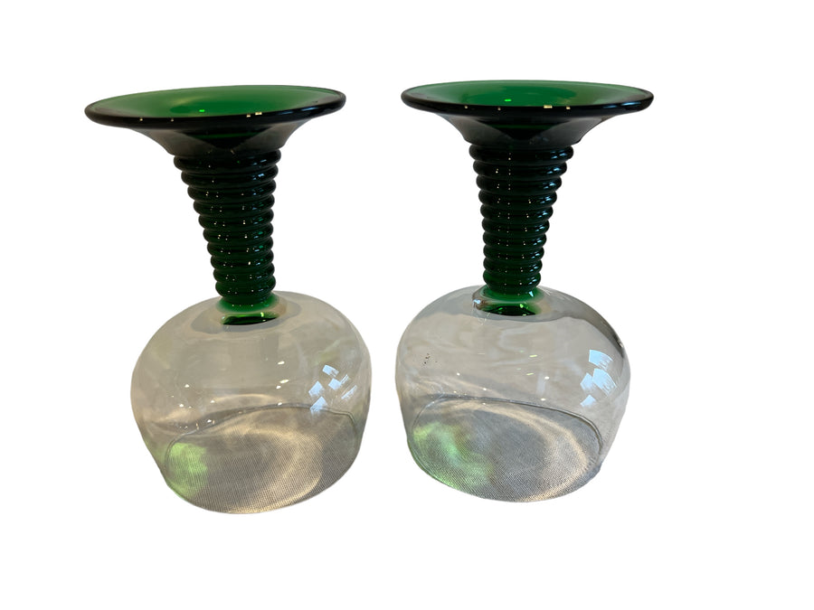 Schott Zwiesel Coupe Glasses with Wavy Green Stem