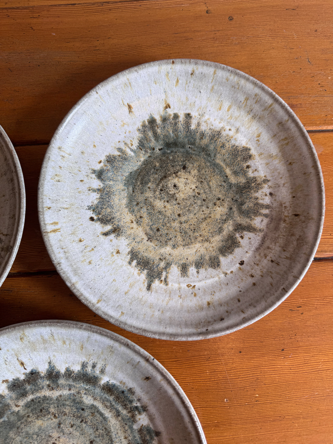 Ceramic Dinner Plates Studio Pottery Vintage (