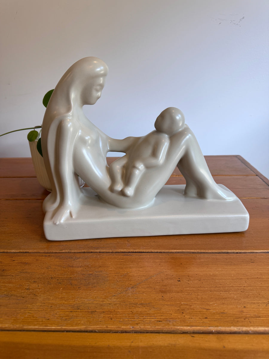 Haeger Ceramic Mom Mother Baby Sculpture Statue Midcentury Vintage