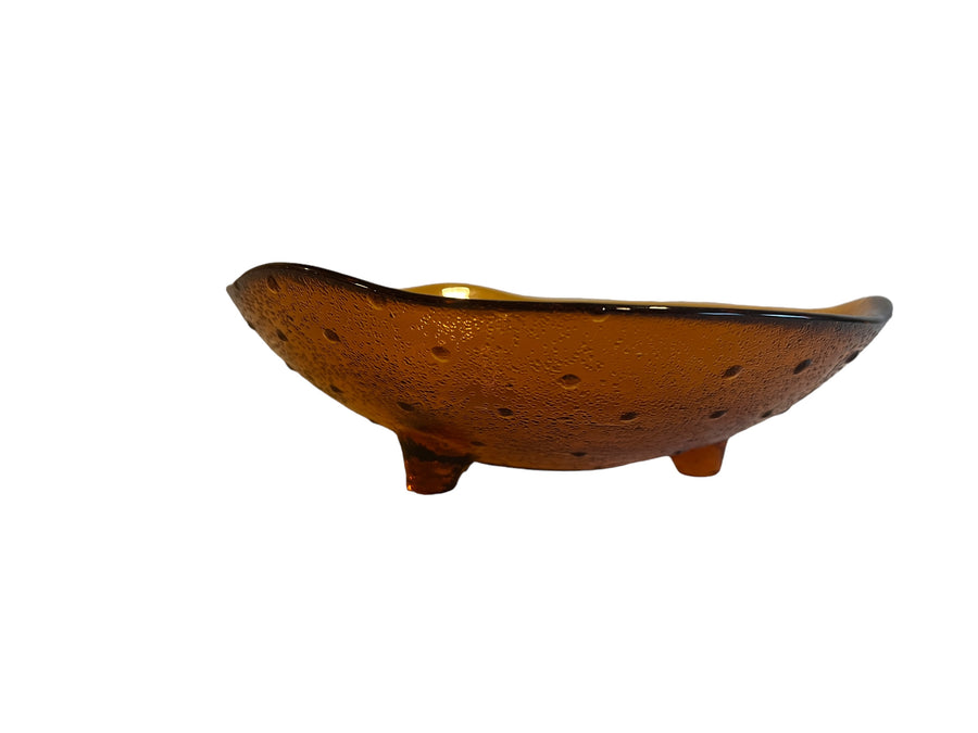 1970s Spanish Amber Glass Dish