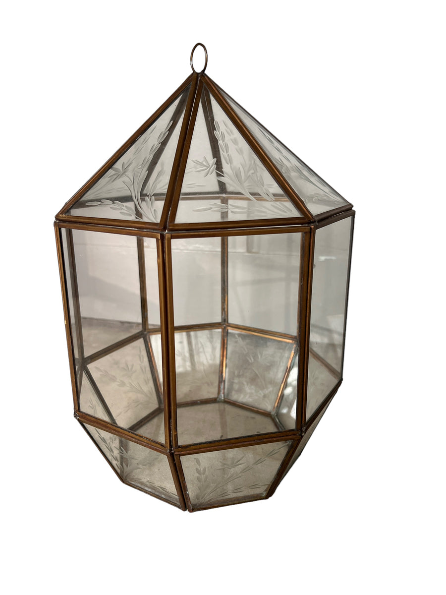 Glass and Brass Geometric Terrarium