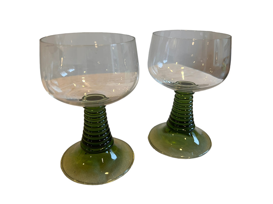 Schott Zwiesel Coupe Glasses with Wavy Green Stem