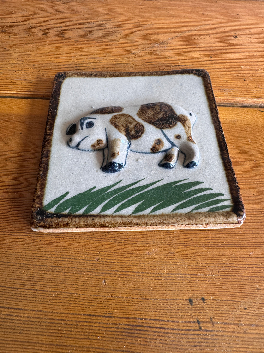 Tonala Ceramic Tile Folklore Pig Wall Art