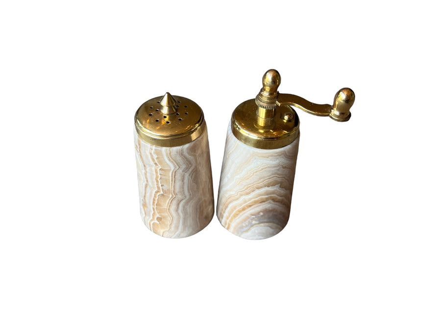 Italy Alabaster Pepper and Salt Shaker Set