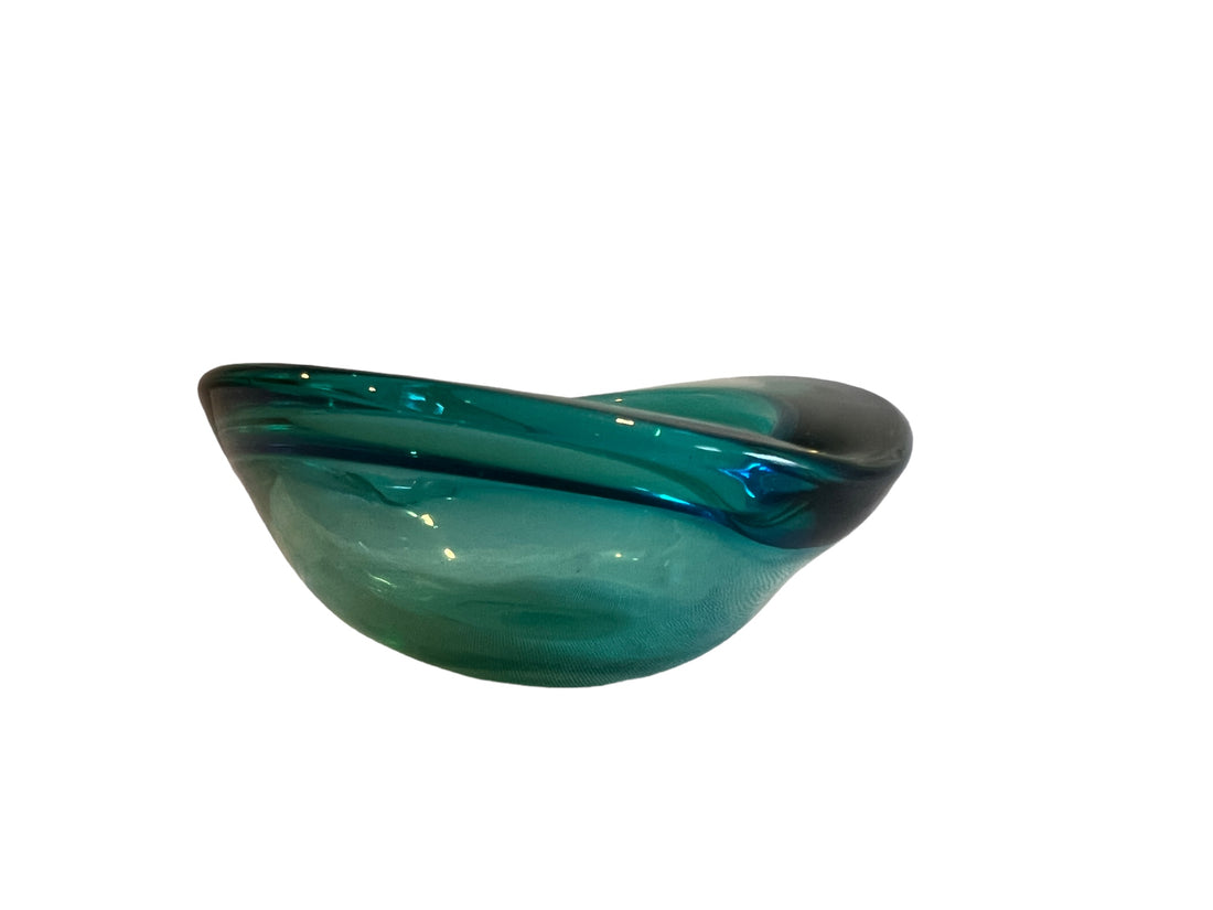 Murano Style Crystal Glass Ashtray Dish