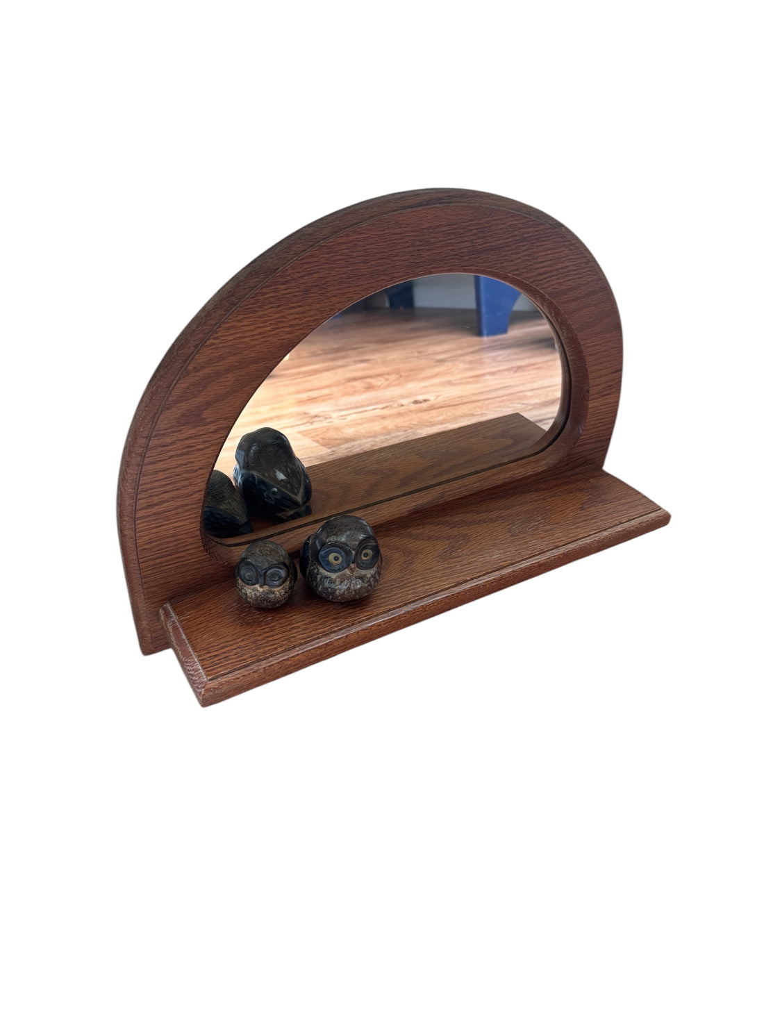 Ozark Oak Wall Mirror with Shelf