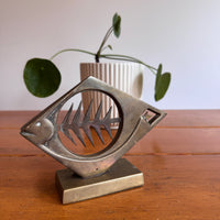 Dolbi Metal Fish Bone Metal Sculpture 1980 Figure Statue Vintage