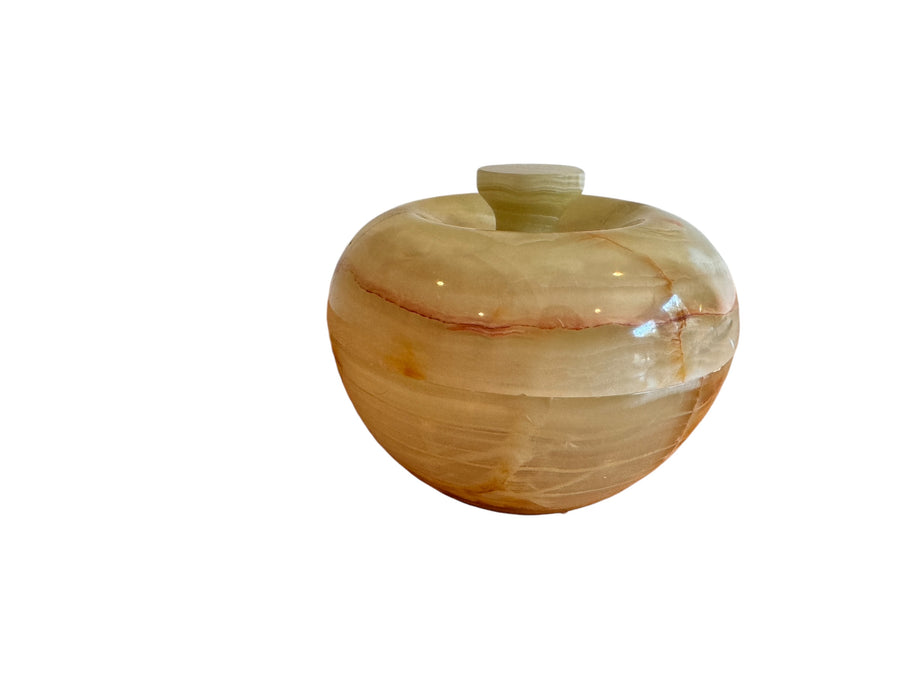 Green and Rust Onyx Round Box