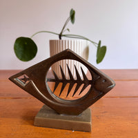 Dolbi Metal Fish Bone Metal Sculpture 1980 Figure Statue Vintage