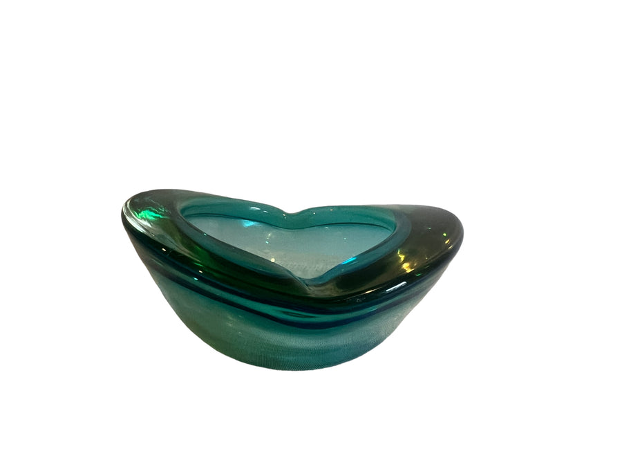 Murano Style Crystal Glass Ashtray Dish