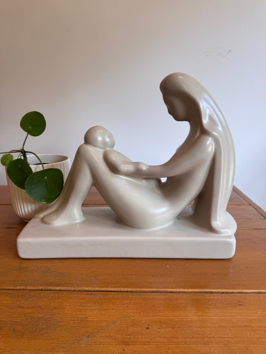 Haeger Ceramic Mom Mother Baby Sculpture Statue Midcentury Vintage