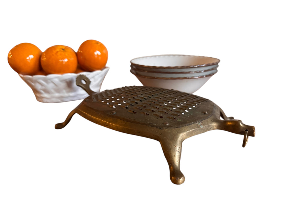 Italian Ceramic white Basket with Oranges Tangerines for I Magnin