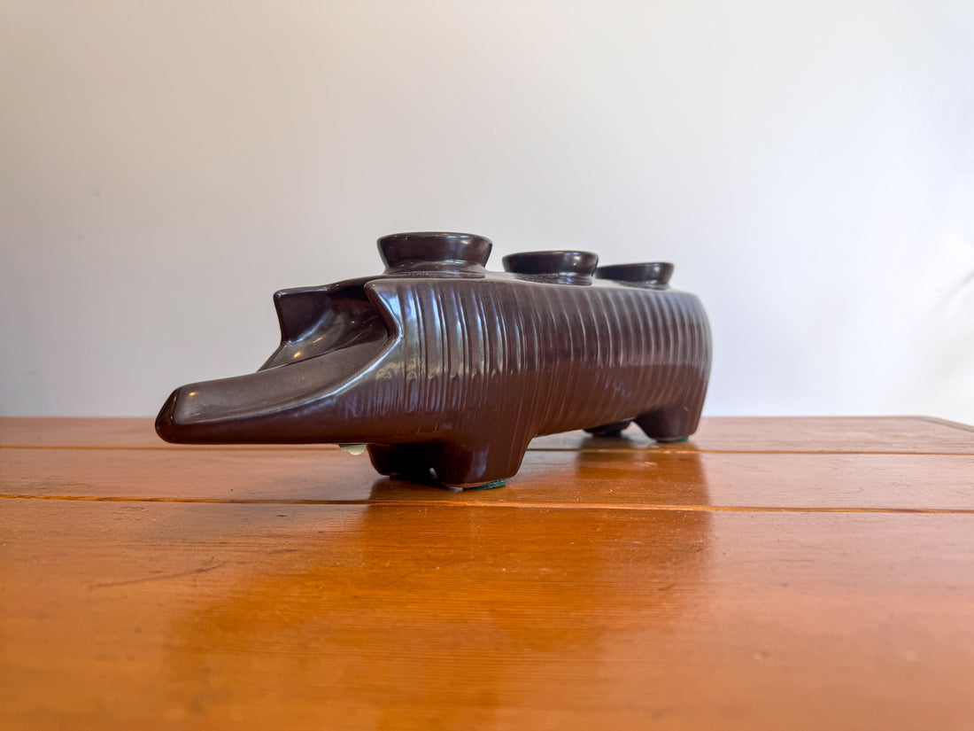Rare Redwing Ceramic Pig Candle Holder