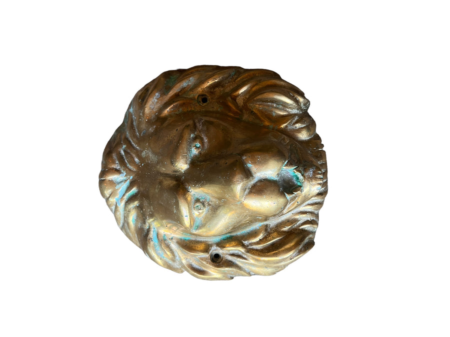 Large Brass European Lion Head Wall Mounted