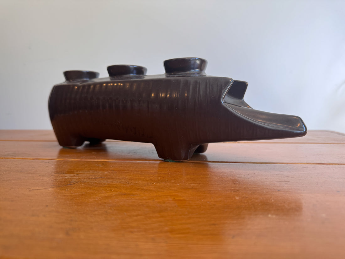 Rare Redwing Ceramic Pig Candle Holder