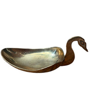 Vintage Brass Swan Dish Jewelry Holder