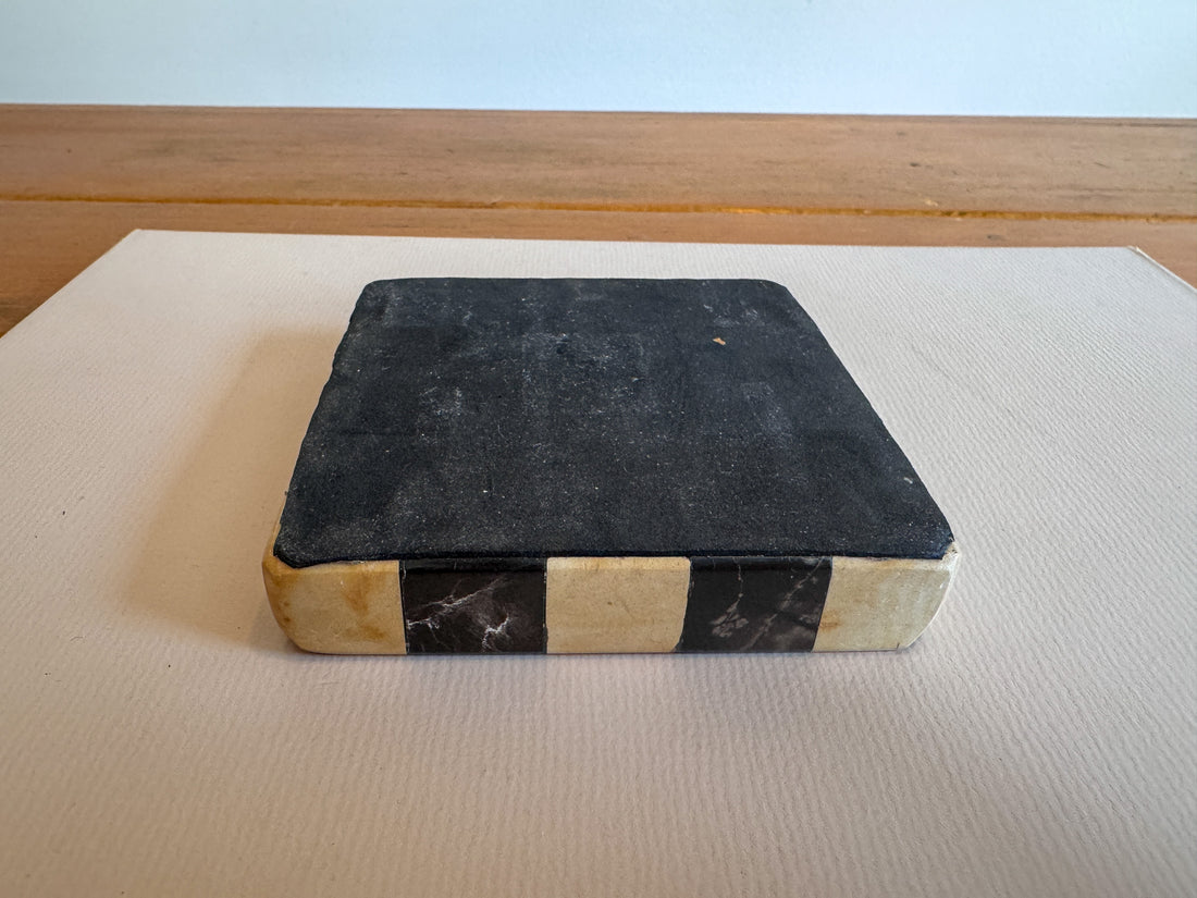 Stone Black and White Stripe Ashtray