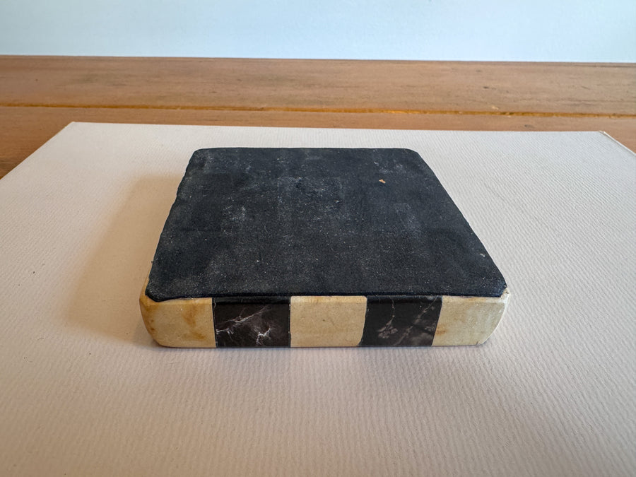 Stone Black and White Stripe Ashtray