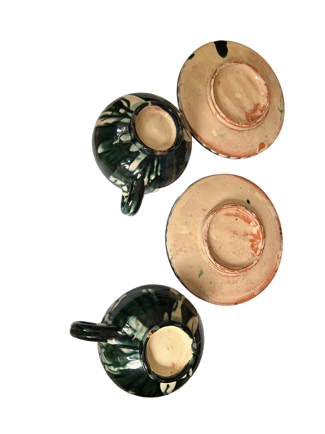 Vintage Terracotta Ceramic Cup and Saucer Set