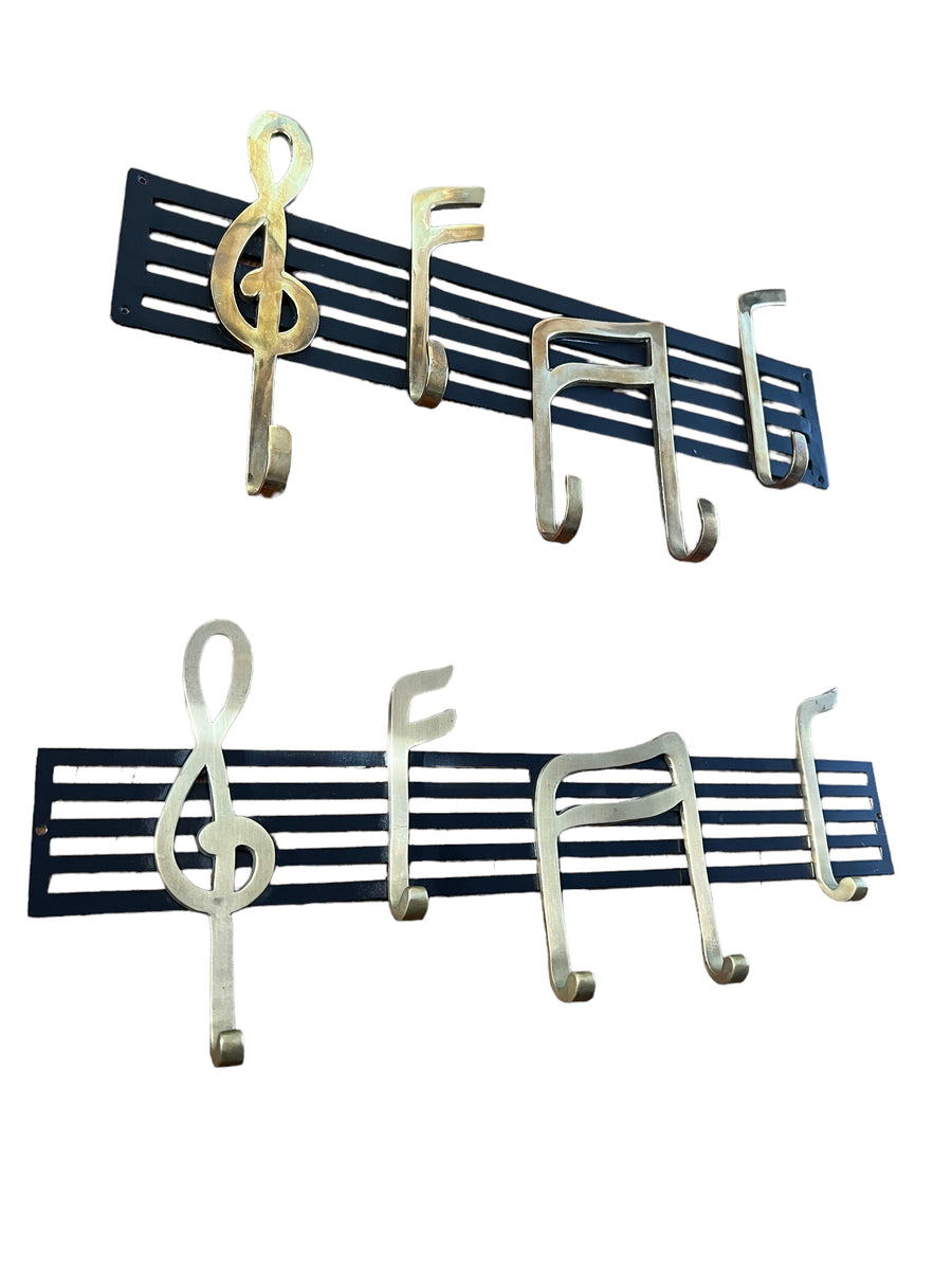 Music Note Wall Hooks Vintage Brass (Each Sold Separately)