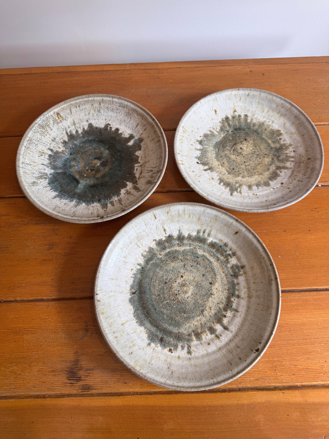 Ceramic Dinner Plates Studio Pottery Vintage 