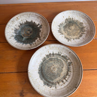 Ceramic Dinner Plates Studio Pottery Vintage 