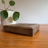Brass Box vintage etched with Human Figures