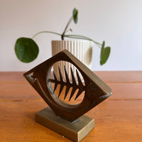 Dolbi Metal Fish Bone Metal Sculpture 1980 Figure Statue Vintage