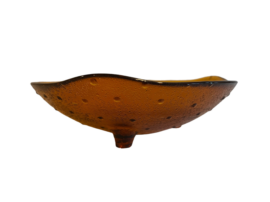 1970s Spanish Amber Glass Dish