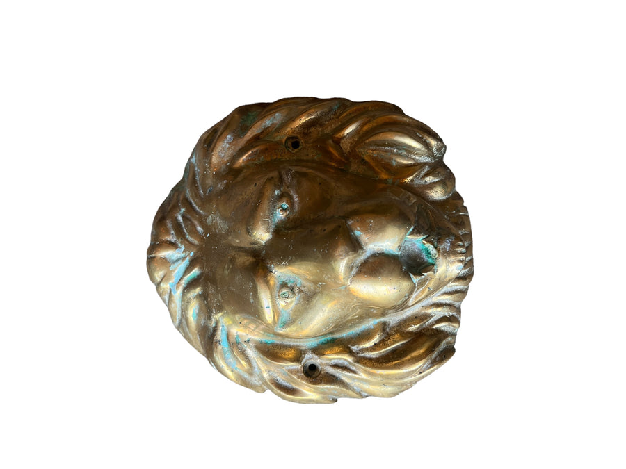 Large Brass European Lion Head Wall Mounted