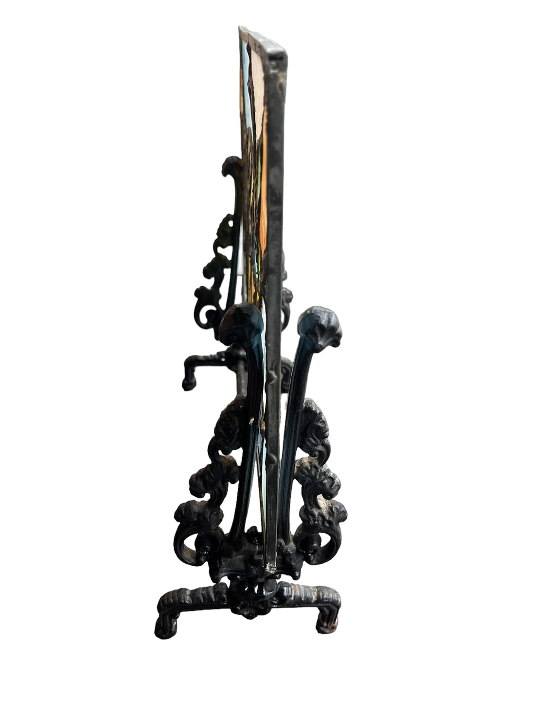 Stained Glass Cornicopia with Cast Iron Stand