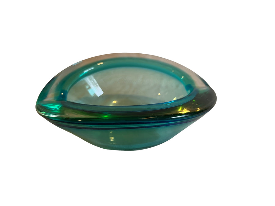 Murano Style Crystal Glass Ashtray Dish