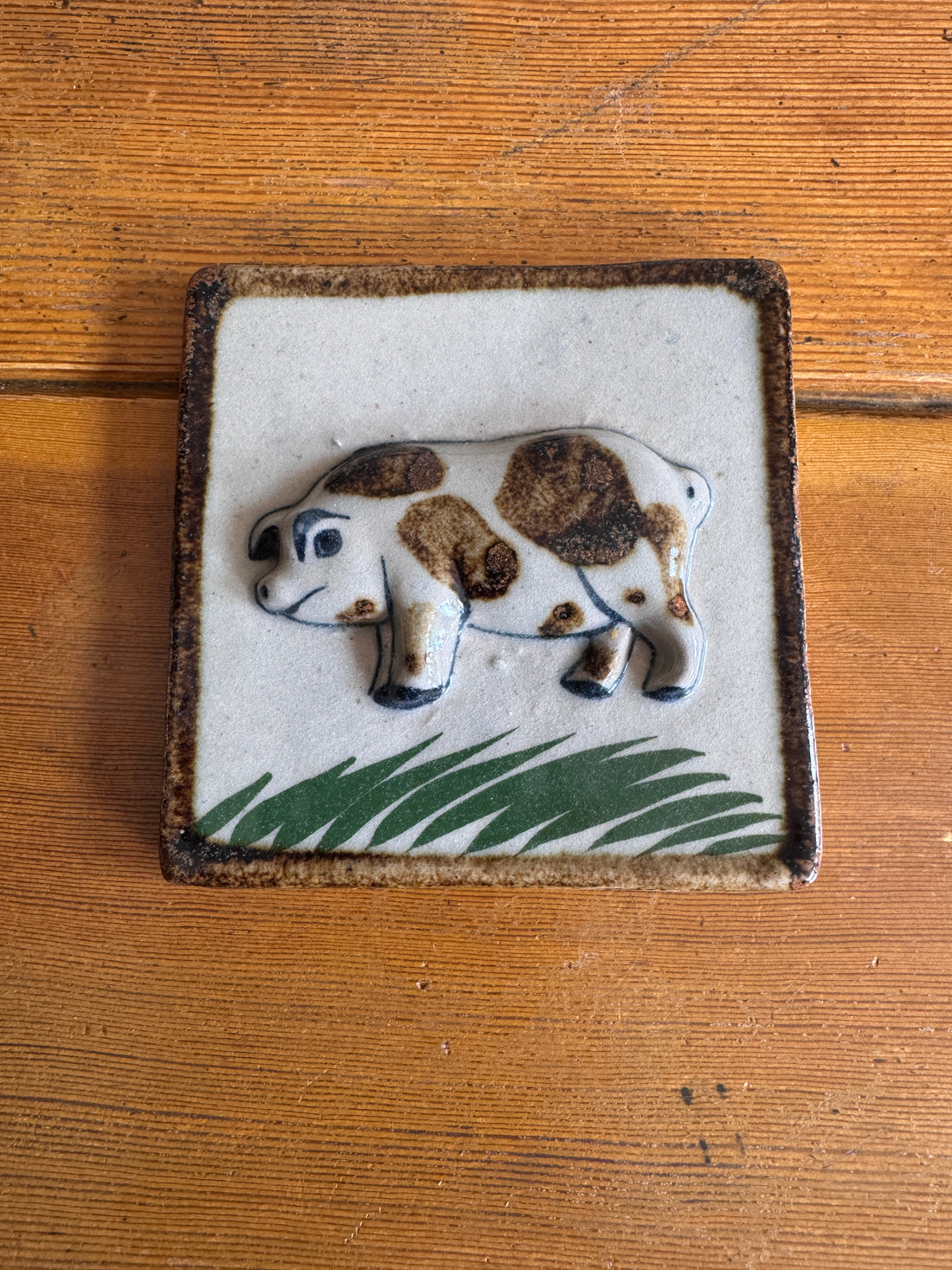 Tonala Ceramic Tile Folklore Pig Wall Art