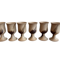 Set of Six 6 Hand Spun Ceramic Glasses