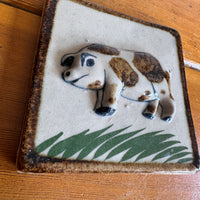 Tonala Ceramic Tile Folklore Pig Wall Art