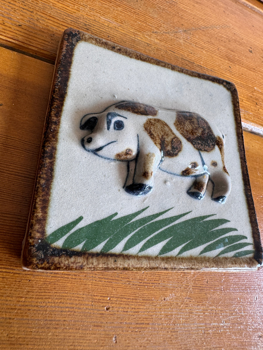 Tonala Ceramic Tile Folklore Pig Wall Art