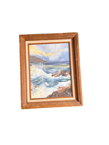 Unsigned Rustic Wood Framed Oceanscape