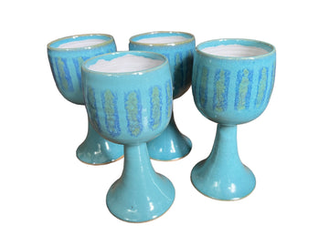 Set of 4 Hand Spun Ceramic Glasses ZION