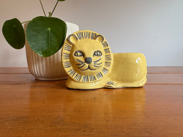 Terracotta Lion Planter Painted Vintage