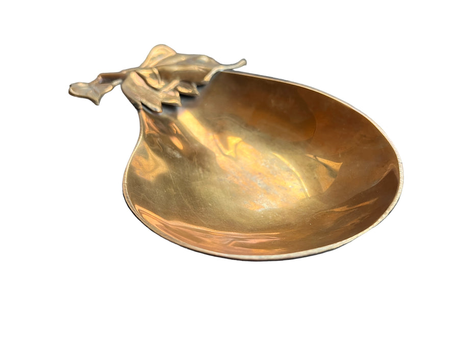 Brass Eggplant Tray Dish Vintage