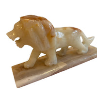 Onyx Stone Lion Sculpture Statue from Mexico