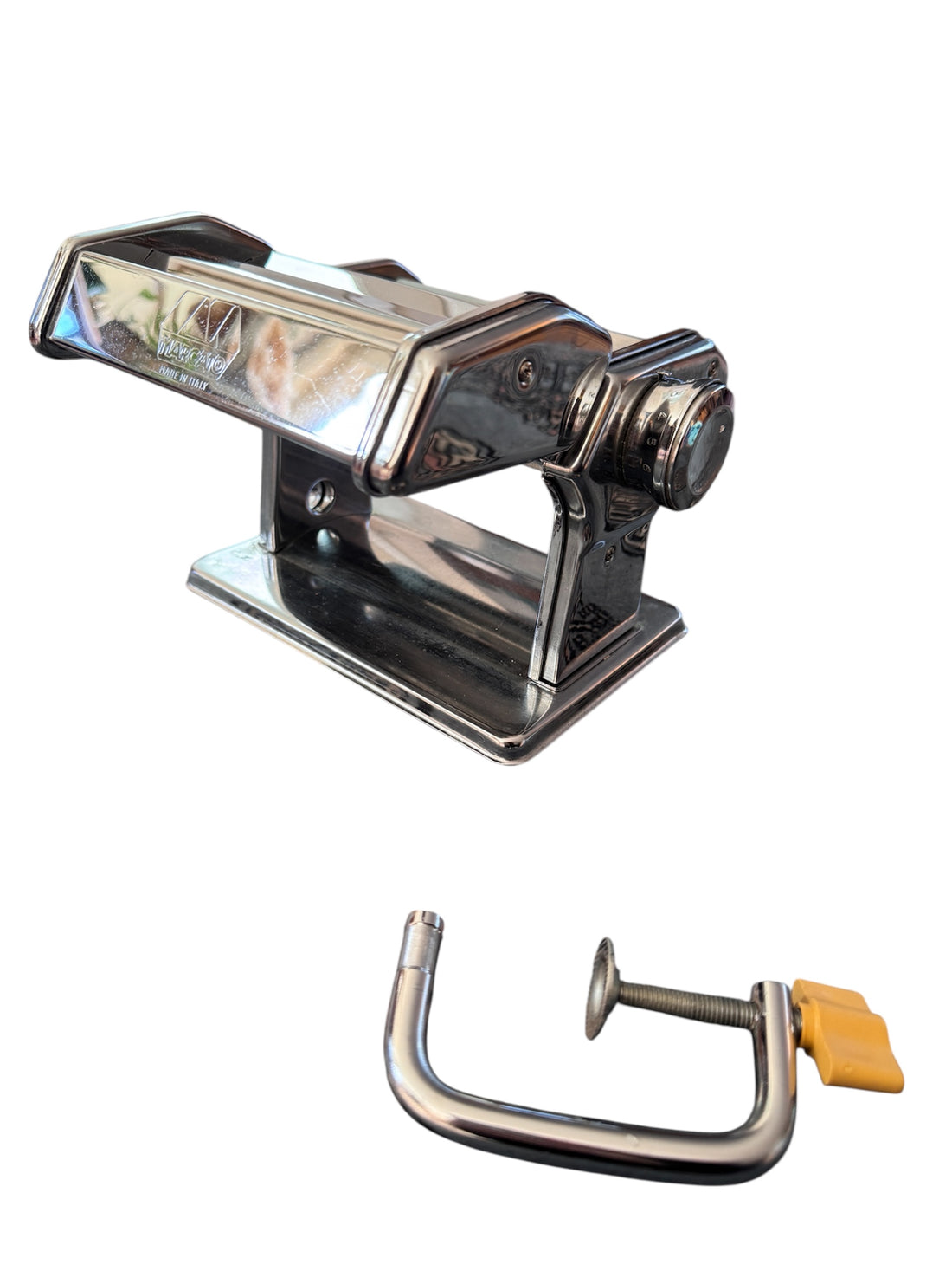 Marcato Atlas Counter Top Pasta Maker with Attachment and Clamp Kitchen Cooking Utensil 