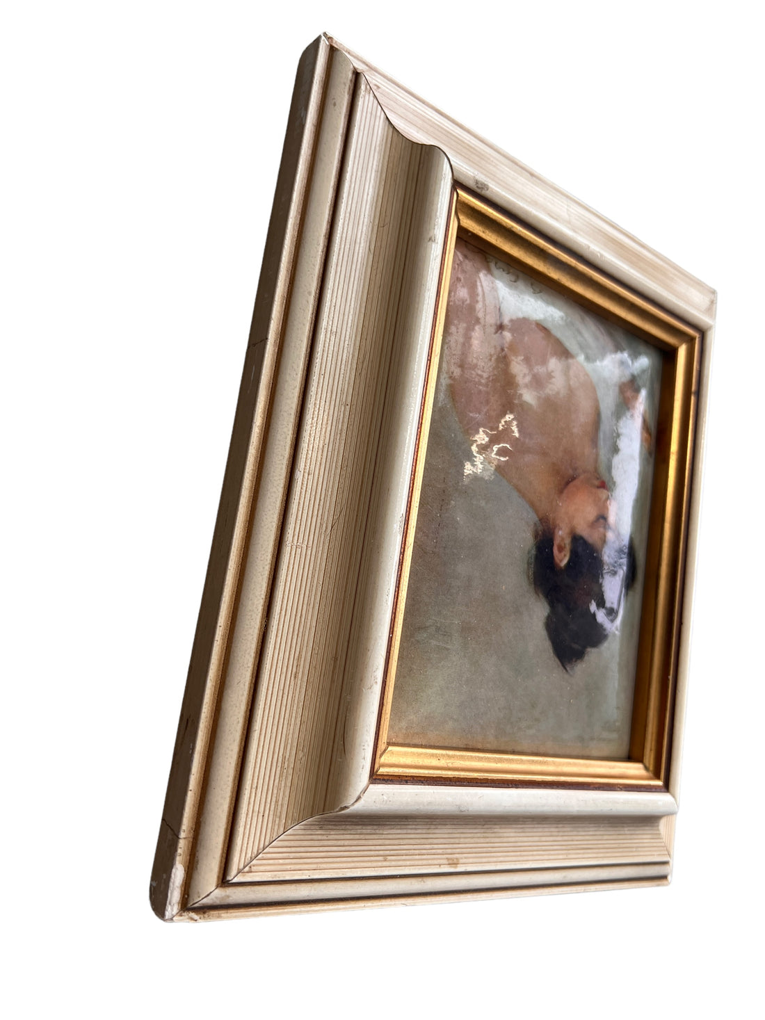 Framed European Print Portrait Nude