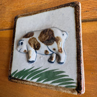 Tonala Ceramic Tile Folklore Pig Wall Art