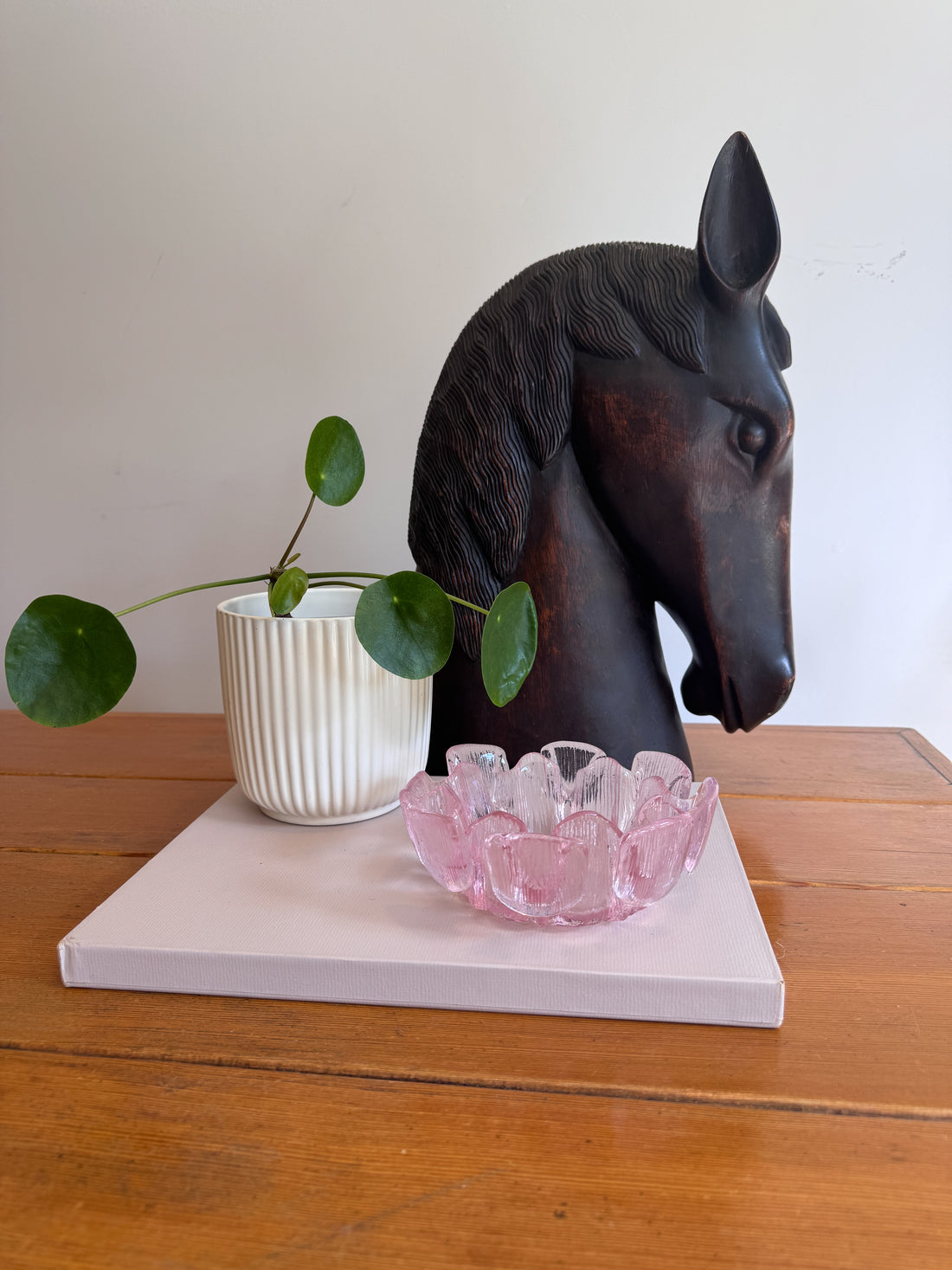 Large Carved Wood Horse Sculpture