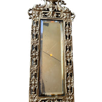 Art Deco European Mirror with Heavy Leaded Glass and Intricate Metal Frame