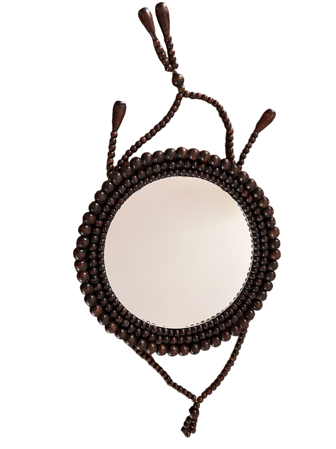 Wood Beaded Wall Mirror